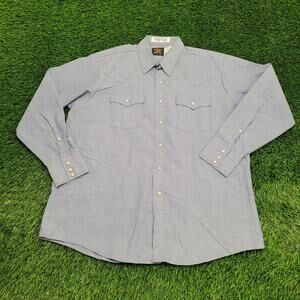Vintage 80s Saddle-King Pearl-Snap Shirt 3XL 26x33 Poplin
